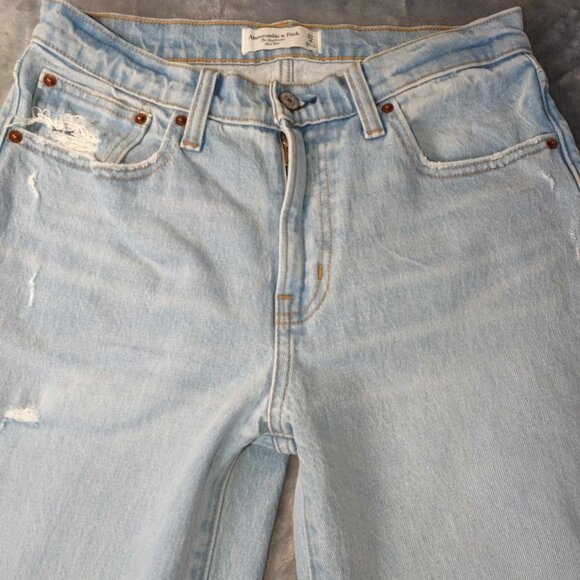 Abercrombie &‎ Fitch The Boyfriend Mid Rise blue jeans distressed vintage Y2K - Picture 5 of 10